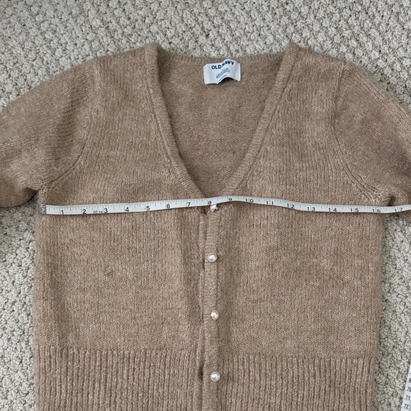 Old Navy Tan Cropped Cardigan Sweater - Picture 5 of 6